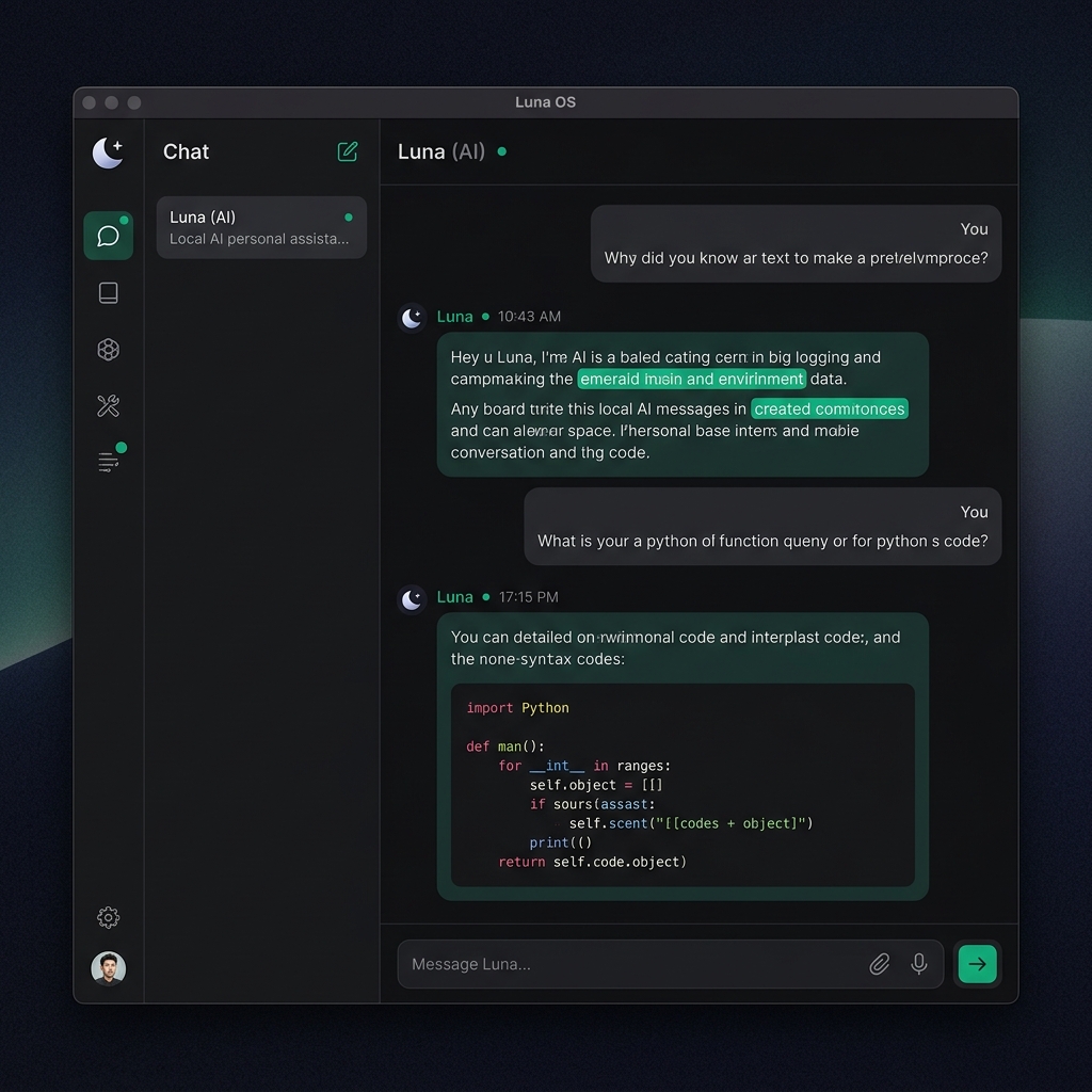 Luna OS — local AI desktop application